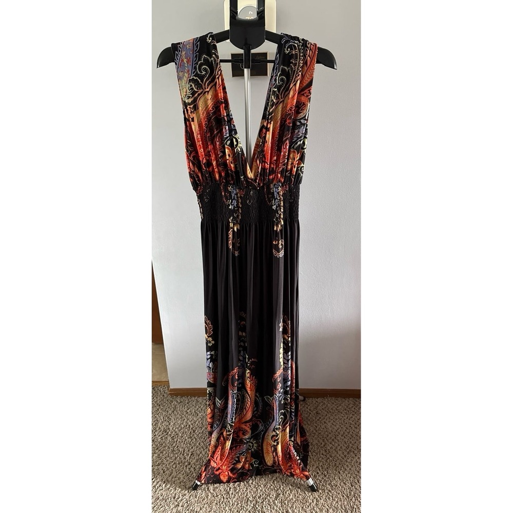 NWOT Cactus‎ Collection Women's Black Multicolor Paisley Bohemian Dress Size 6X